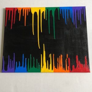 Rainbow Drips - Acrylic Painting